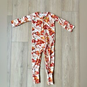 Bums & Roses Little Pizza Heaven Convertible One Piece Sz 2 NWOT Bamboo unisex